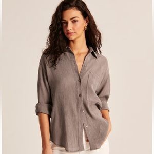 Abercrombie Oversized Crinkle Rayon Shirt